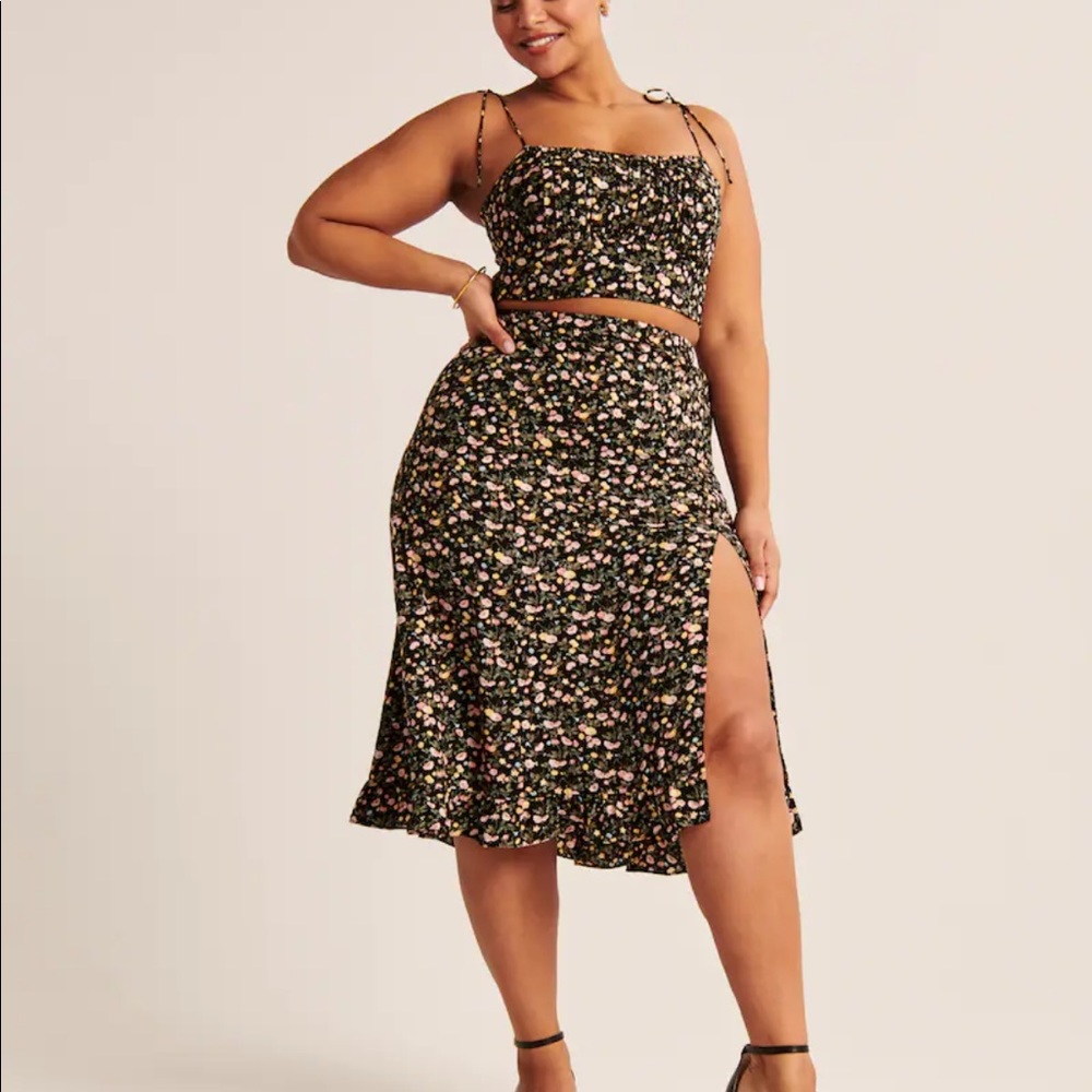 Abercrombie high slit midi skirt